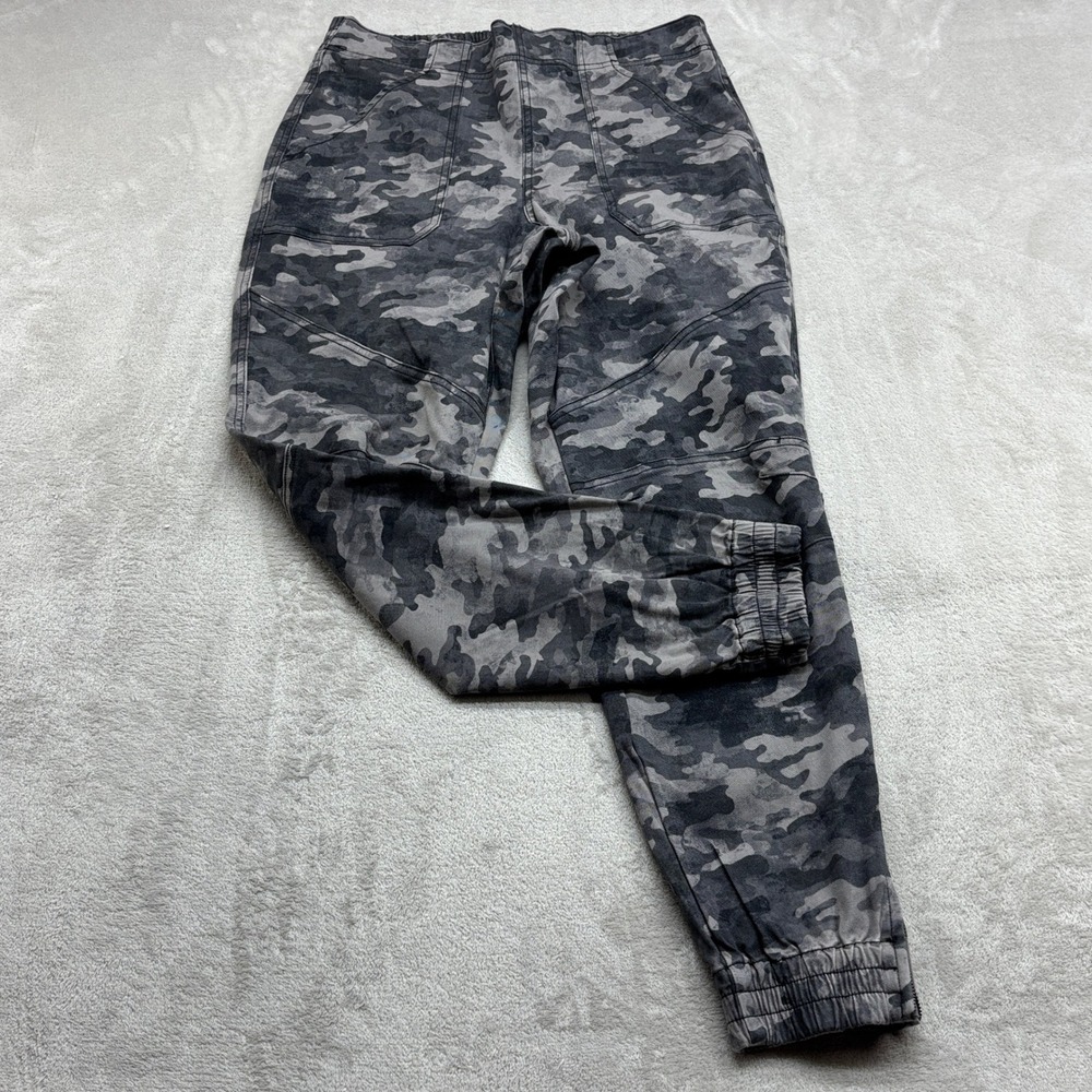 Spanx Joggers Women's XL Grey Camouflage Stretch Twill Ankle Utility Streetwear